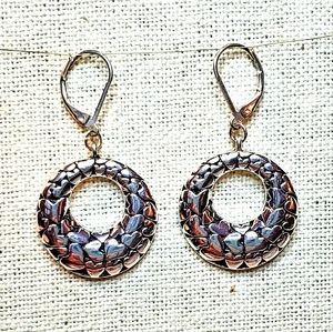 Heart & silver drop earrings